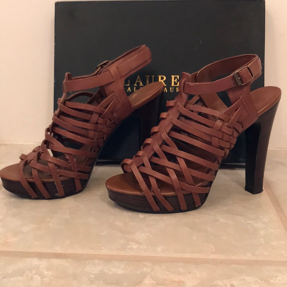 Lauren Ralph Lauren Platform Brown Heels 6.5B used